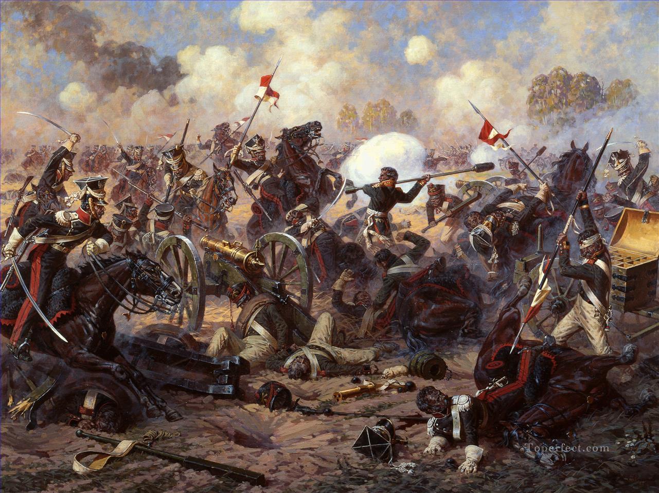 軍事戦争ボロジノ・ユリエヴィチ・アヴェリヤノフの戦いにおけるコステネツキーフ少将の功績油絵